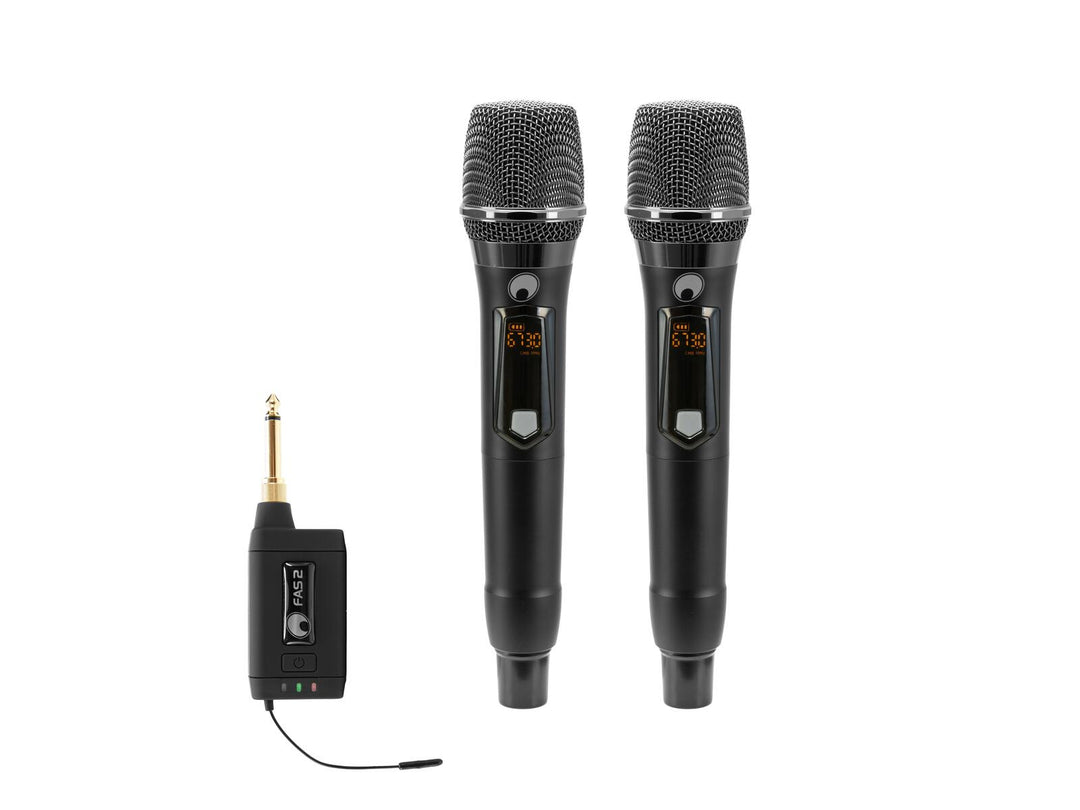 OMNITRONIC Set FAS TWO + 2x Micrófono inalámbrico dinámico 660-690MHz