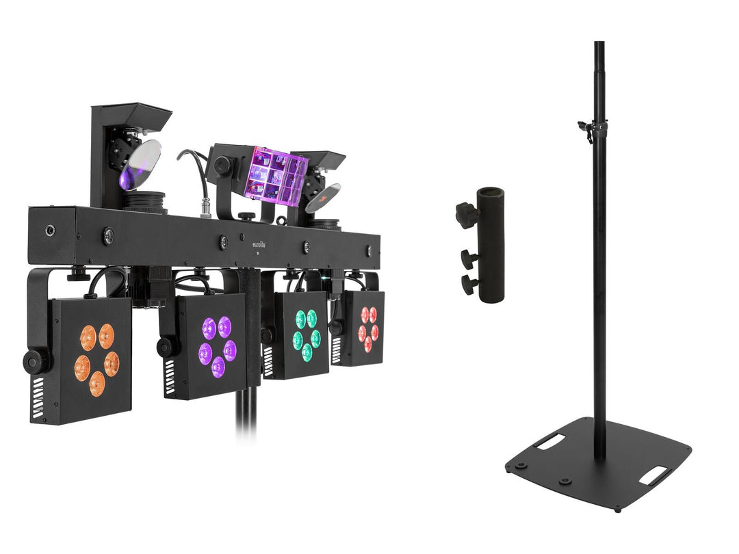 EUROLITE Set LED KLS Scan Pro Next FX Compact Light Set + soporte de altavoz BPS-3 negro