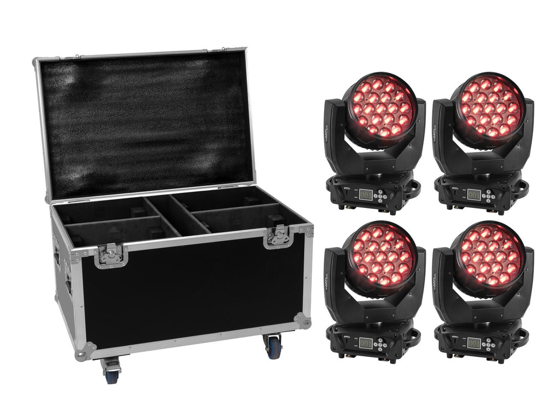 EUROLITE Set 4x LED TMH-X4 + estuche con ruedas