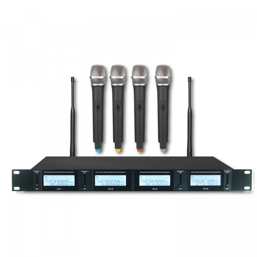 Wireless Microphone Set w. 4 Microphones
