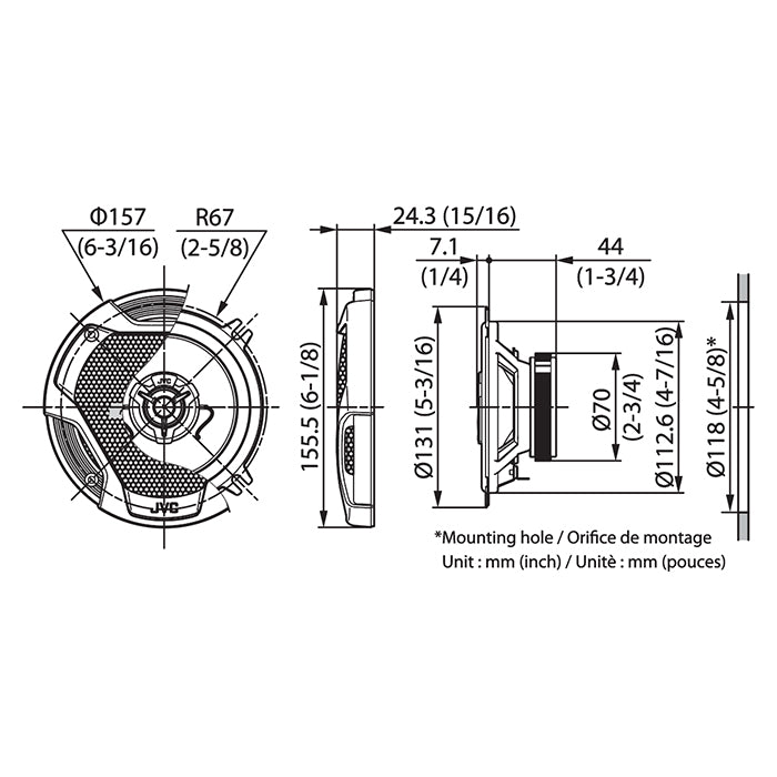 JVC CS-DR522 kit de altavoces de 13 cm 2 vías 260w peak