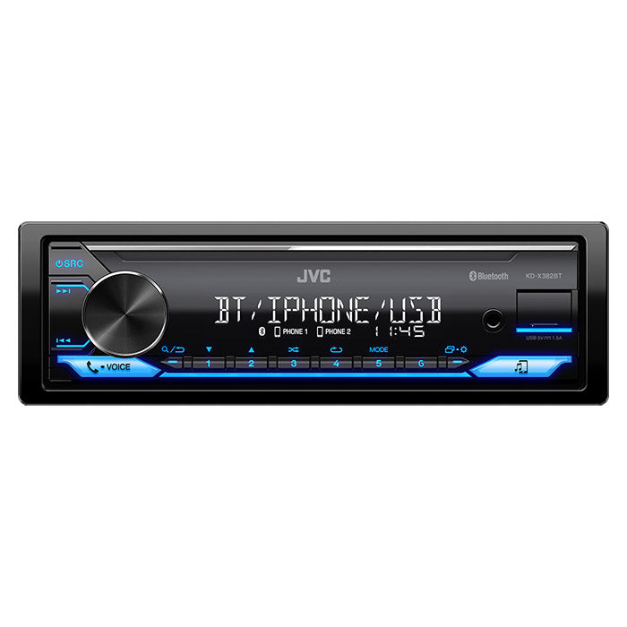 Autorradio JVC KD-X382BT con sintonizador RDS y Bluetooth 100mm