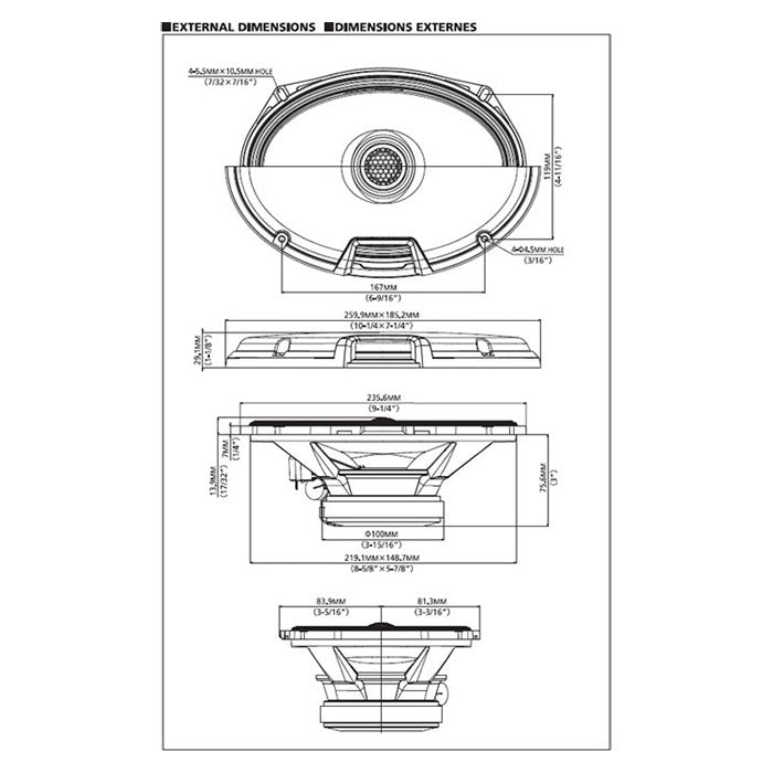 Alpine R2-S69 altavoz de 6x9" coaxial de 2 vías