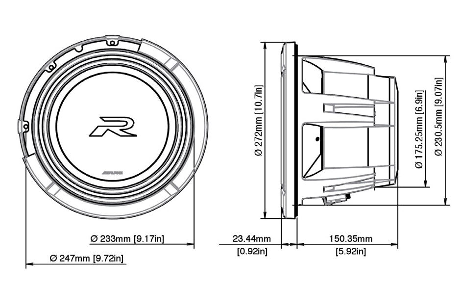 Subwoofer Alpine R2-W10D4 Type-R 10" 4 Ohm