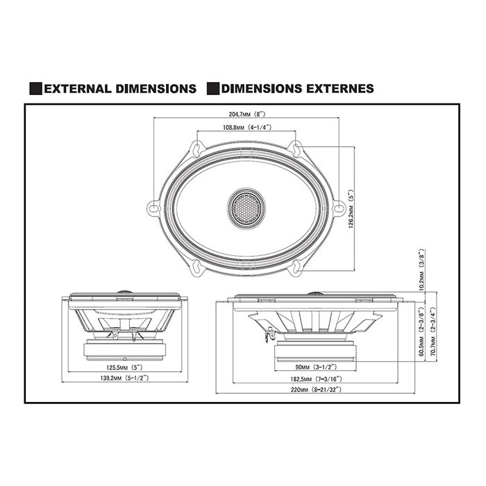 Alpine S2-S68 altavoz de 6x8" coaxial de 2 vías