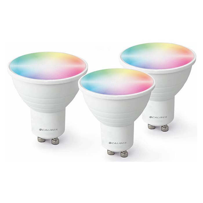 Caliber GU10 Smart Home pack de 3 bombillas LED blancas/multicolor