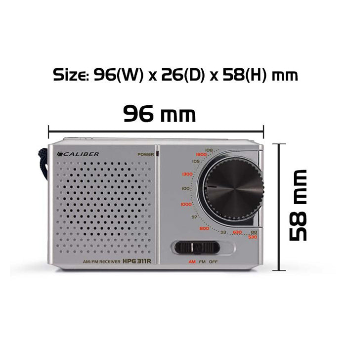 Radio FM portátil de bolsillo Caliber HPG311R