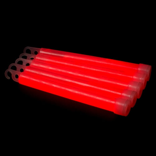 25 barras luminosas 6'' con cuerda (Rojo)