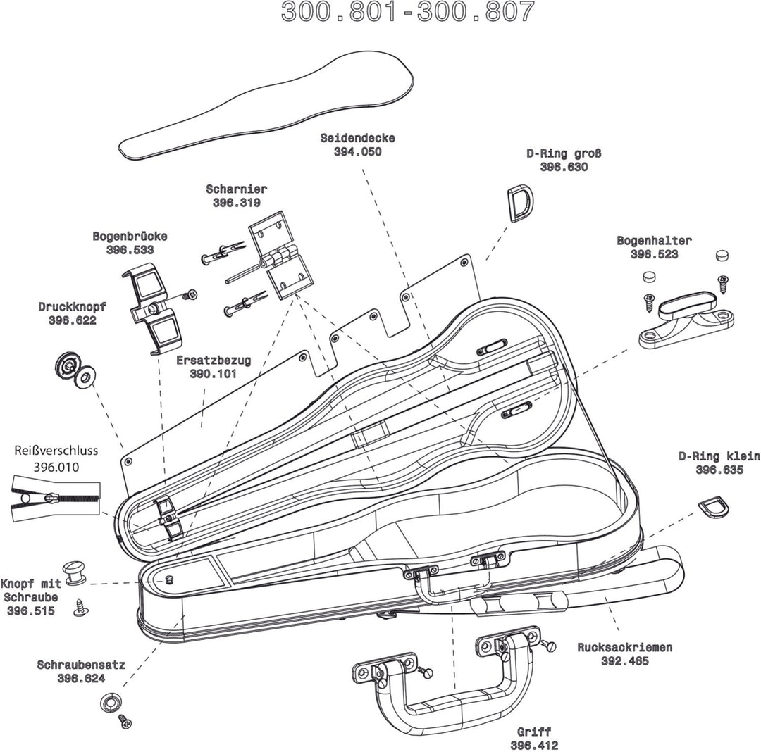GEWA Montaje de mochila para estuche de Violines/viola con forma - 2 correas de mochila