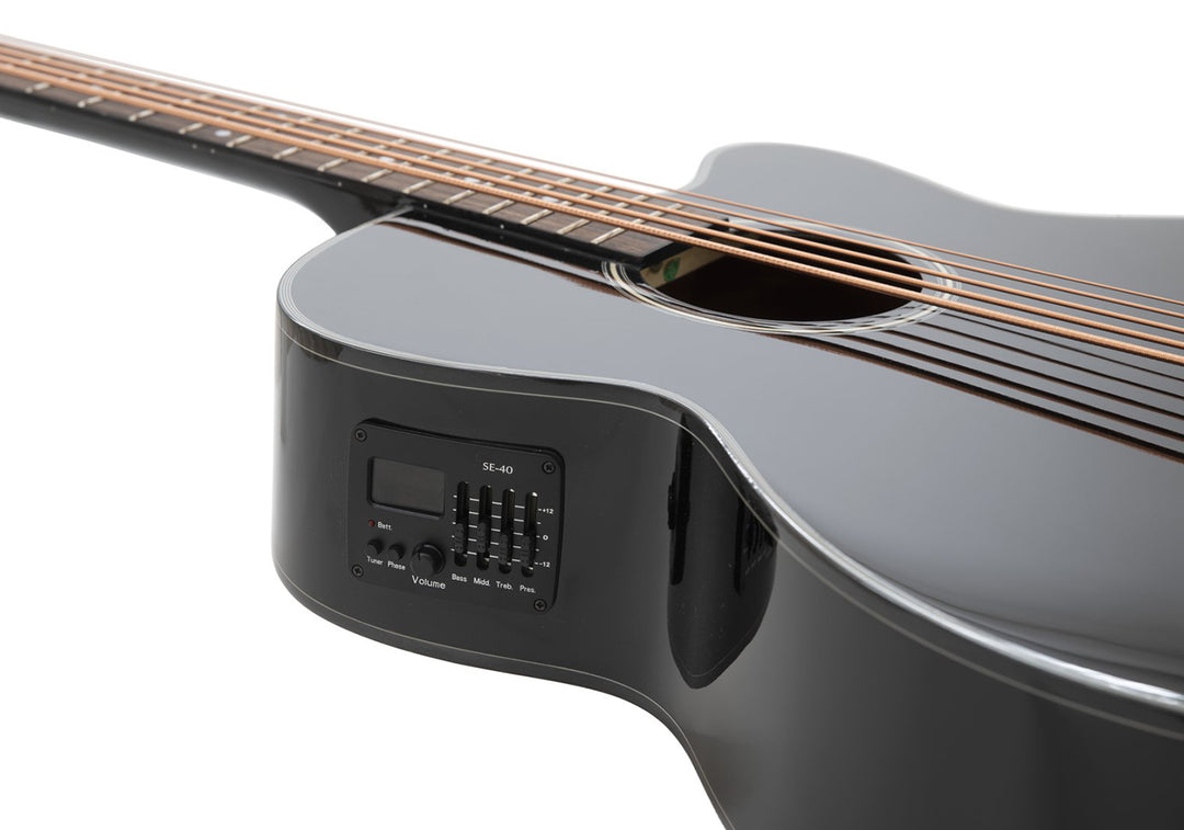 DiMavery AB-455 Bajo acústico, 5 cuerdas, Negro