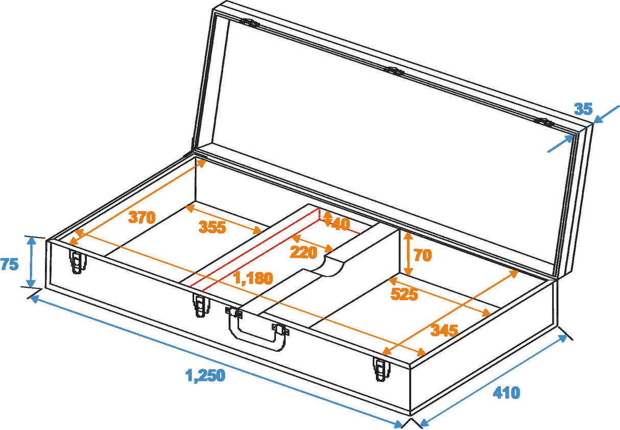 DiMavery Flightcase for El-Bas, rectangular
