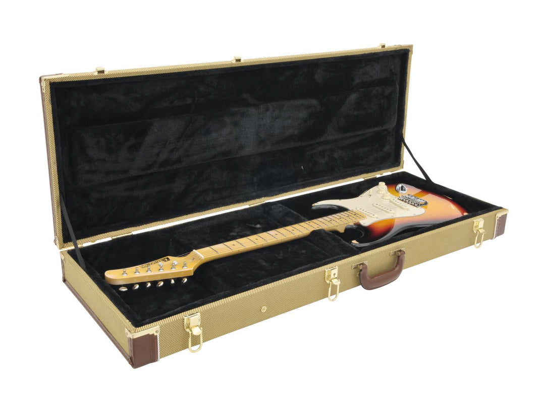 DiMavery Estuche rígido para guitarra eléctrica, tweed