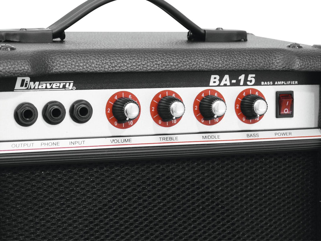 DiMavery BA-15 Amplificador para Bajo 15W Negro