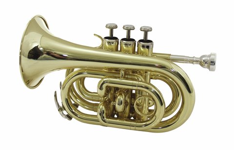 DiMavery TP-300 Bb Trompeta de Bolsillo, Dorado