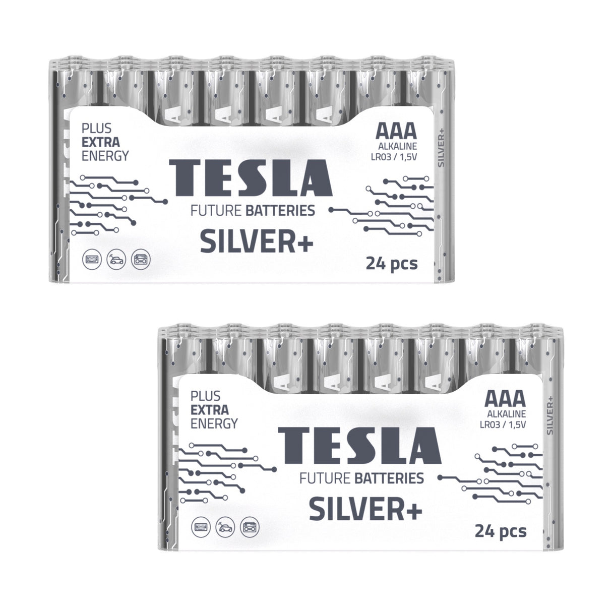 Tesla Silver+ AAA Alkaline Baterías (48 uds)