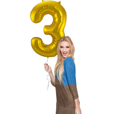 Globo de Foil Número 3 (Oro, 86 cm)
