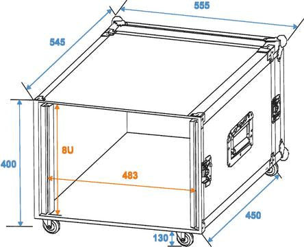 Rack de Amplificador 8 Unidades con Ruedas (45cm)