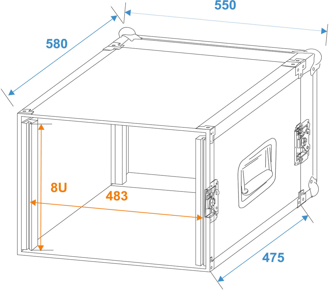 ROADINGER Rack para amplificador PR-2, 8U, 47cm de profundidad