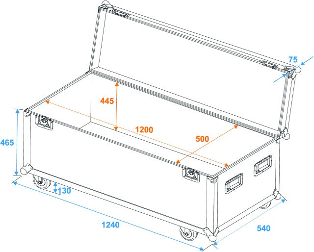 Eurolite Flightcase Pro With Wheels (W:120 x D:50 x H:50cm)