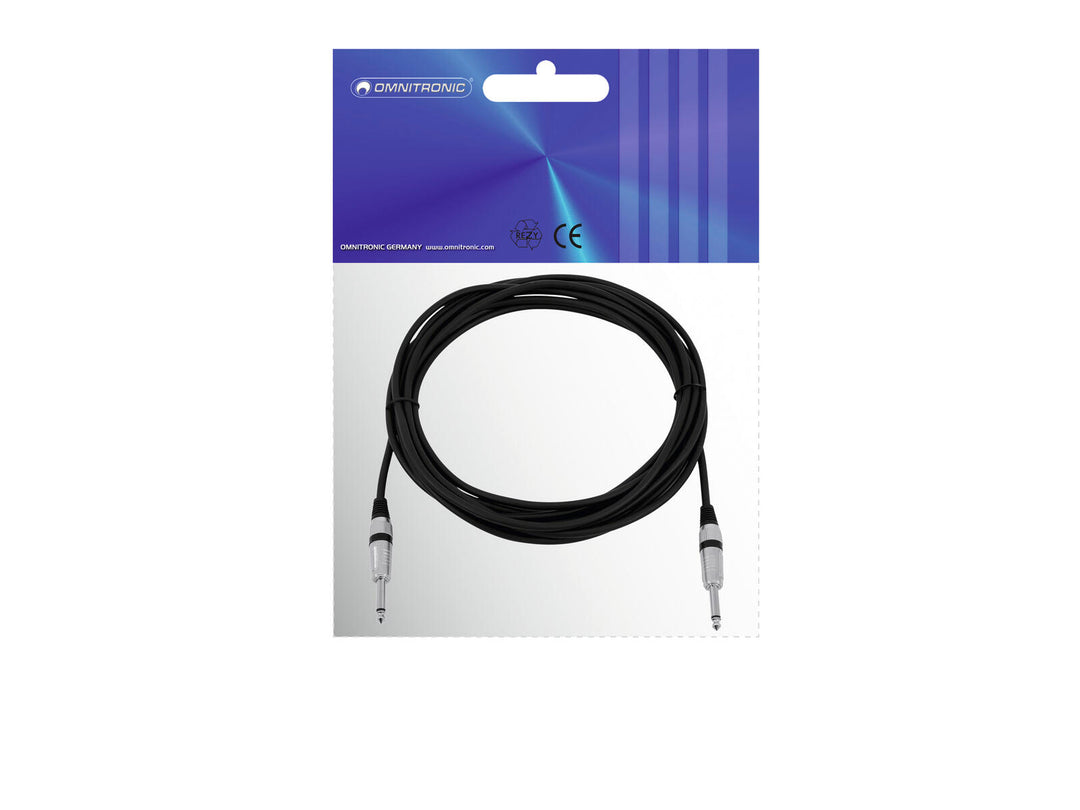 Cable Jack OMNITRONIC 6.3 mono 6m bk ROAD