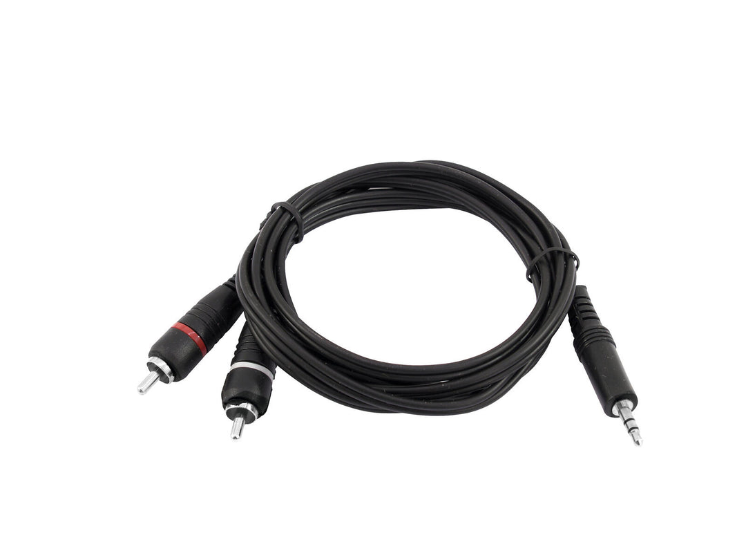 OMNITRONIC Cable adaptador Jack 3.5/2xRCA 1.5m negro
