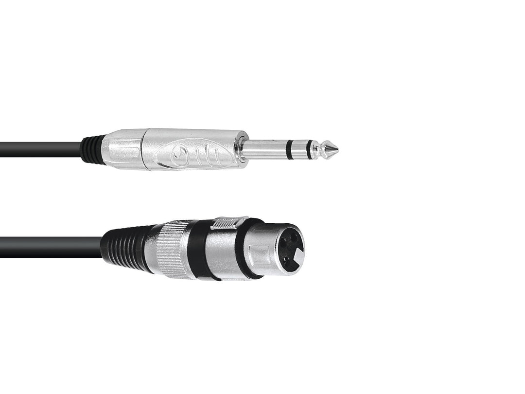 Cable adaptador OMNITRONIC XLR(F)/Jack estéreo 2m bk