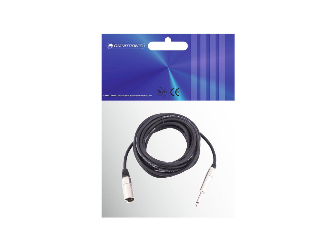 OMNITRONIC Cable adaptador XLR(M)/Jack mono 10m bk