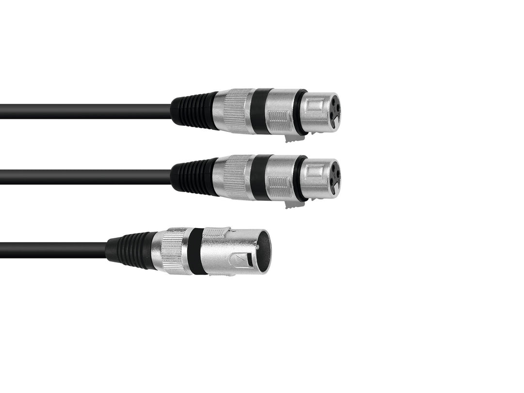 OMNITRONIC Cable adaptador XLR(M)/2xXLR(F) 1.5m negro