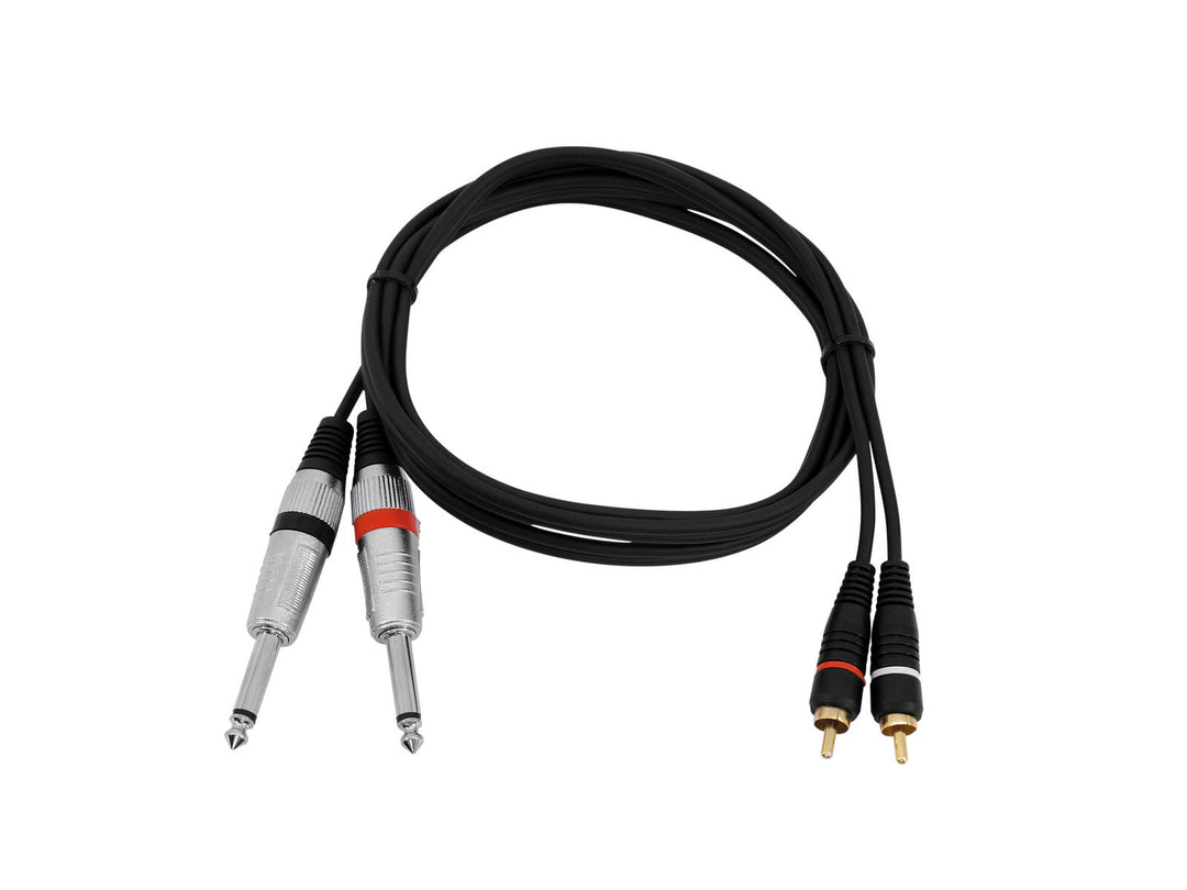 OMNITRONIC cable adaptador 2xJack/2xRCA 1.5m bk