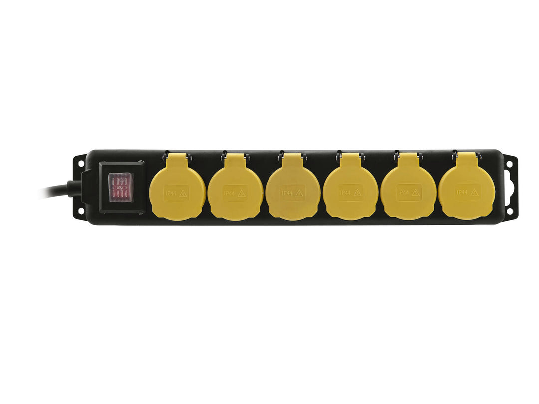 EUROLITE Distribuidor de 6 vías IP44 bk 5m
