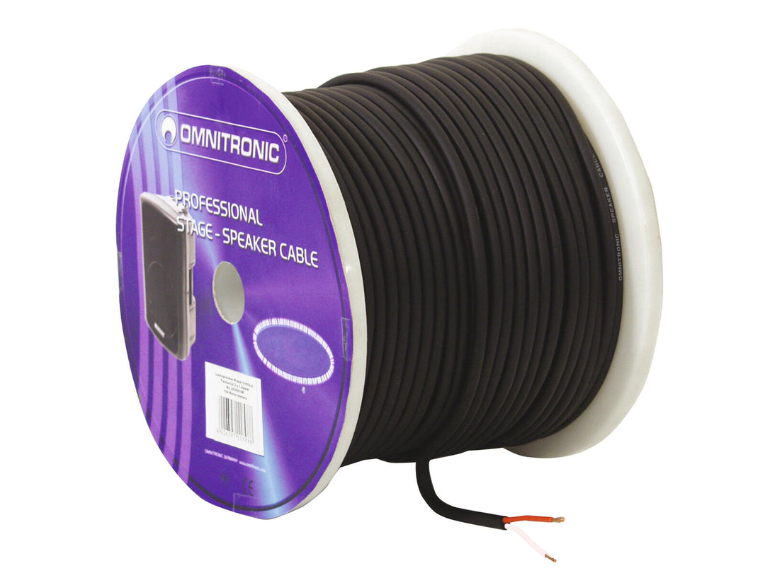 OMNITRONIC Cable de altavoz 2x1.5 50m bk duradero