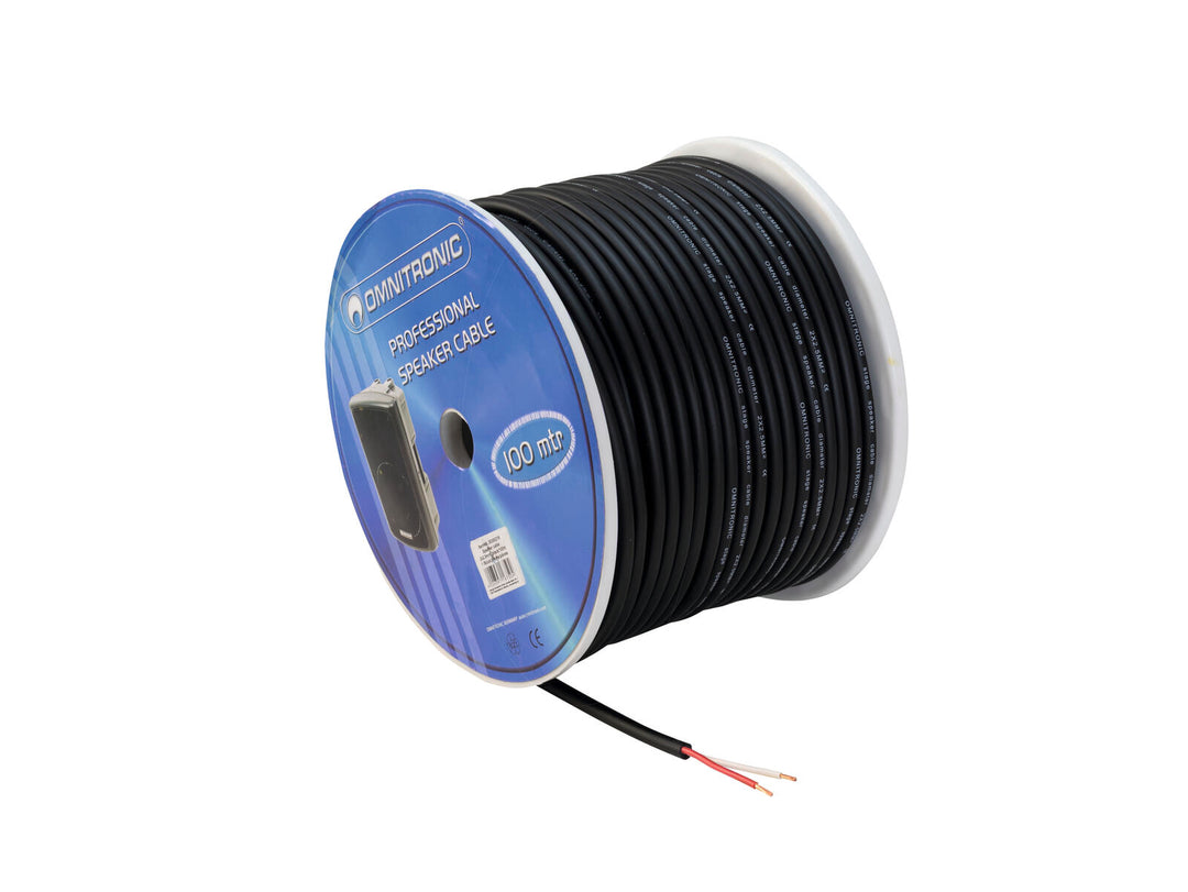 OMNITRONIC Cable de altavoz 2x2.5 100m bk duradero