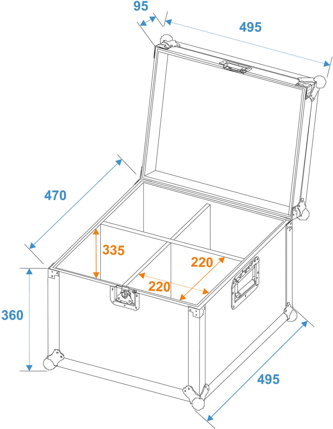 ROADINGER Flightcase EP-56 4x PAR-56 foco Spot largo