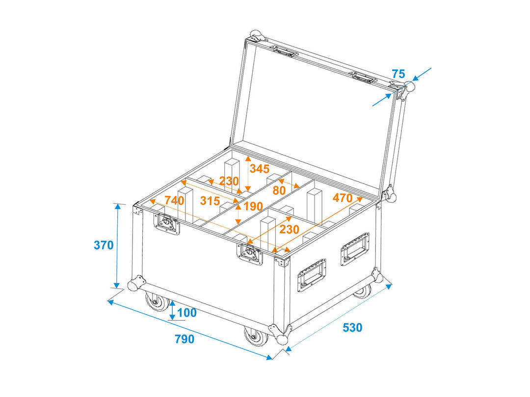 ROADINGER Caja de transporte 4x TMH-X4