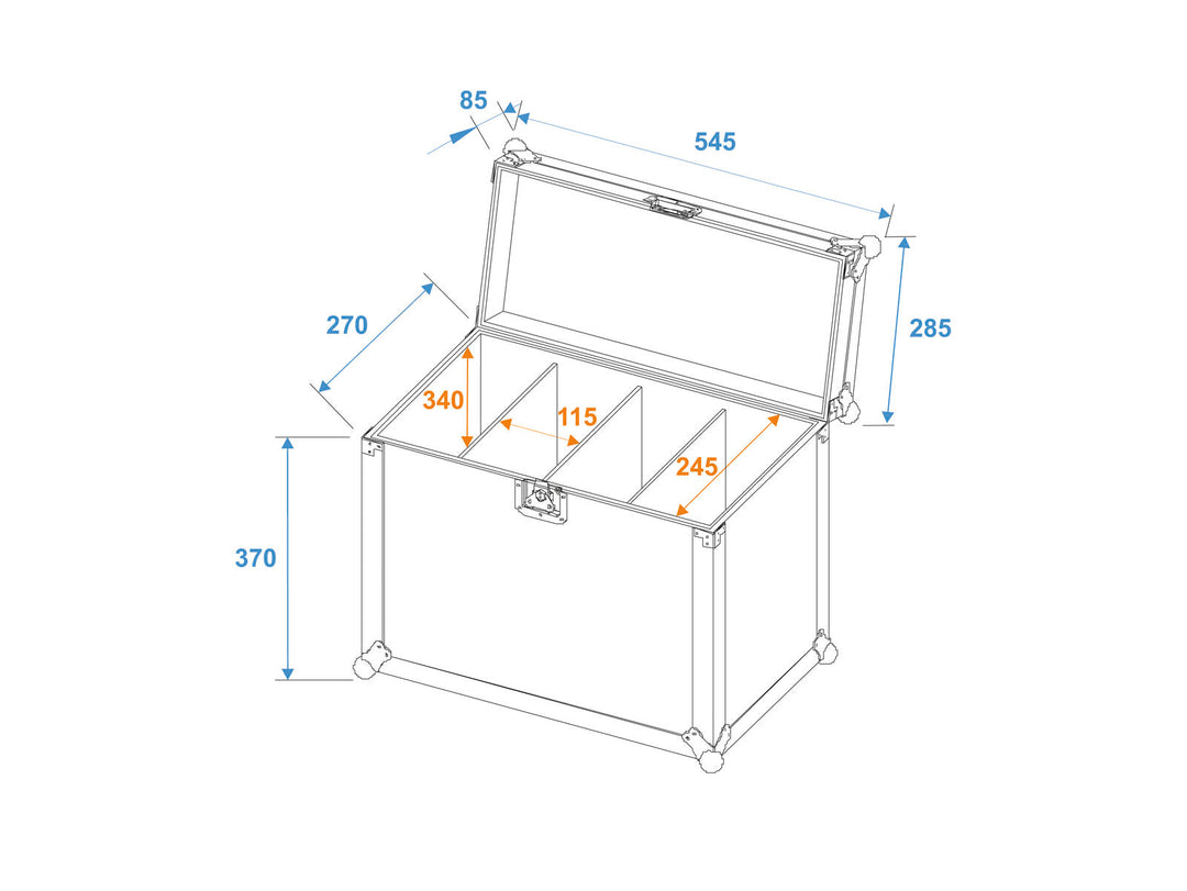 ROADINGER Flightcase EC-SL4M 4x SLS tamaño M