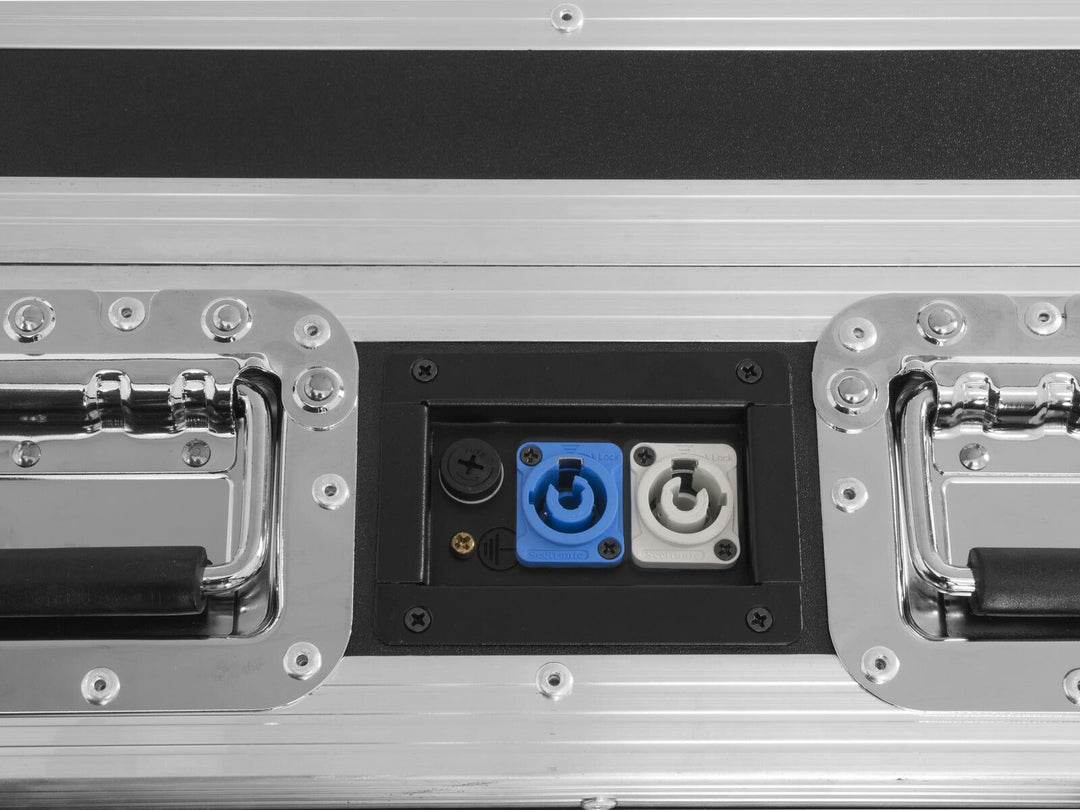 ROADINGER Flightcase 4x AKKU BAR-6 Glow QCL Flex QuickDMX con función de carga