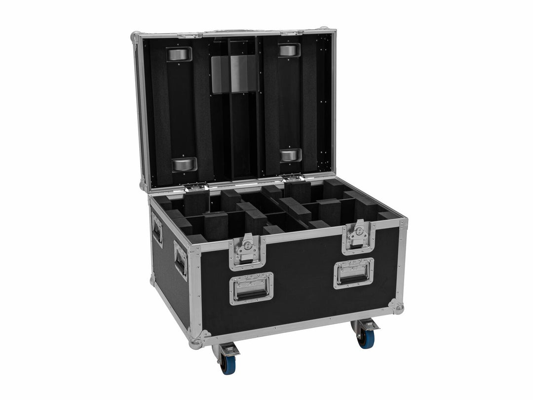EUROLITE Set 4x LED TMH-X4 Cabezas Móviles Wash Zoom + funda EU con ruedas