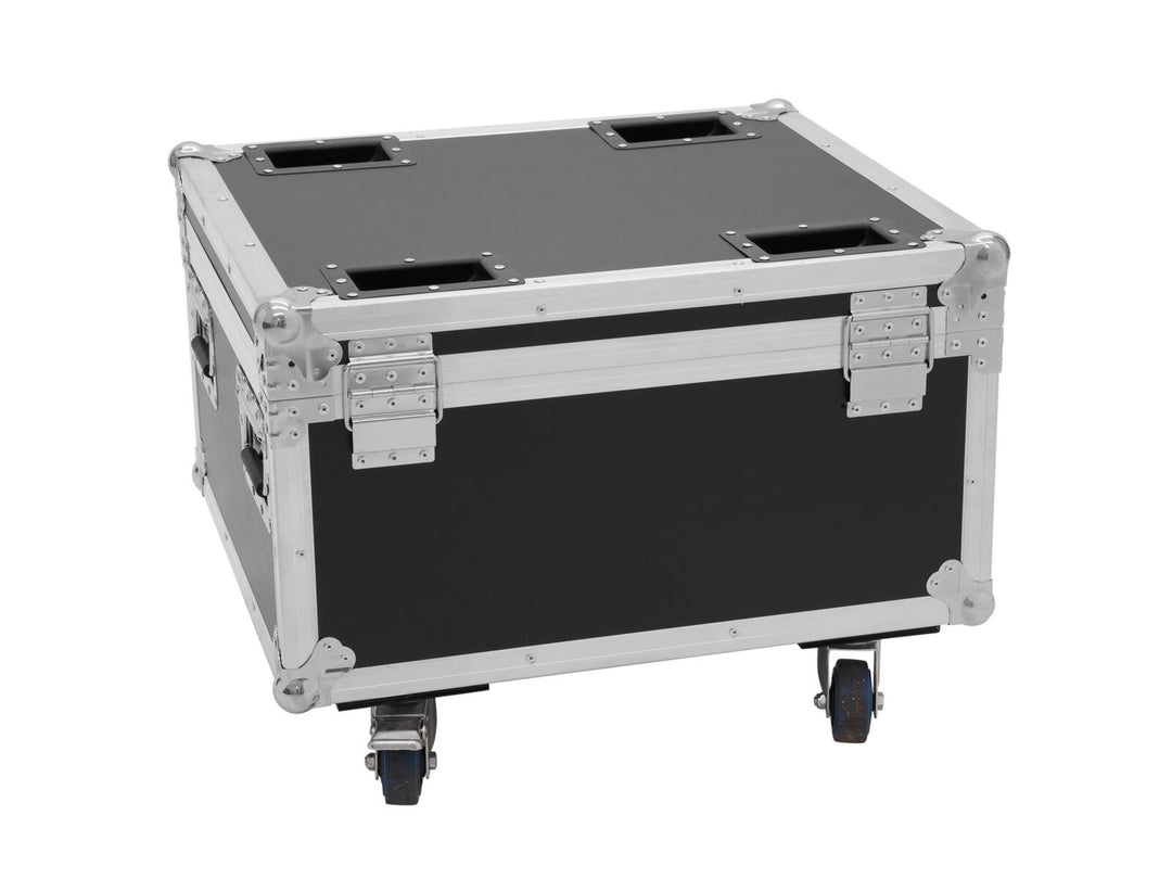 Flightcase ROADINGER para 4x AKKU IP PAR 7 QCL WDMX con función de carga