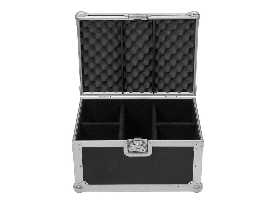 EUROLITE Conjunto 4x LED Silent PAR 6 QCL De suelo bk + estuche