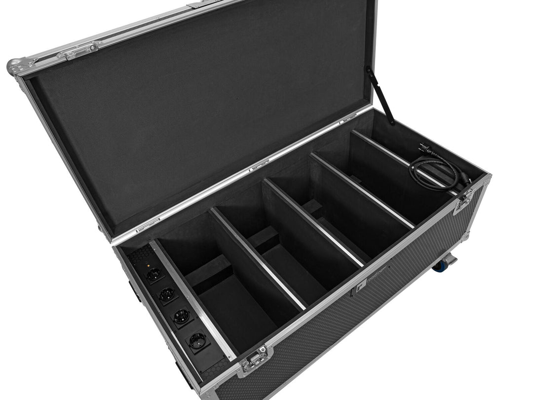 ROADINGER Flightcase 4x AKKU Multiflood IP 18x10W RGBW Wash CRMX con función de carga
