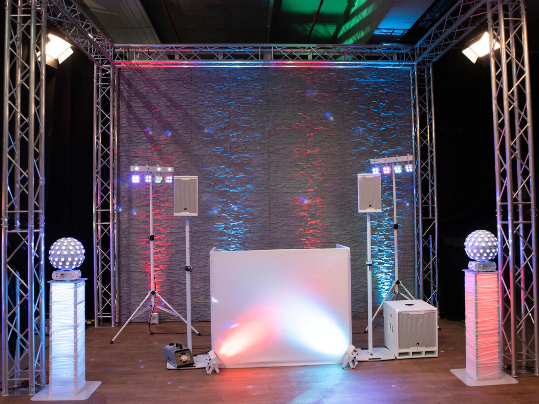 EUROLITE 2x Stage Stand variable incl. funda y bag, blanco