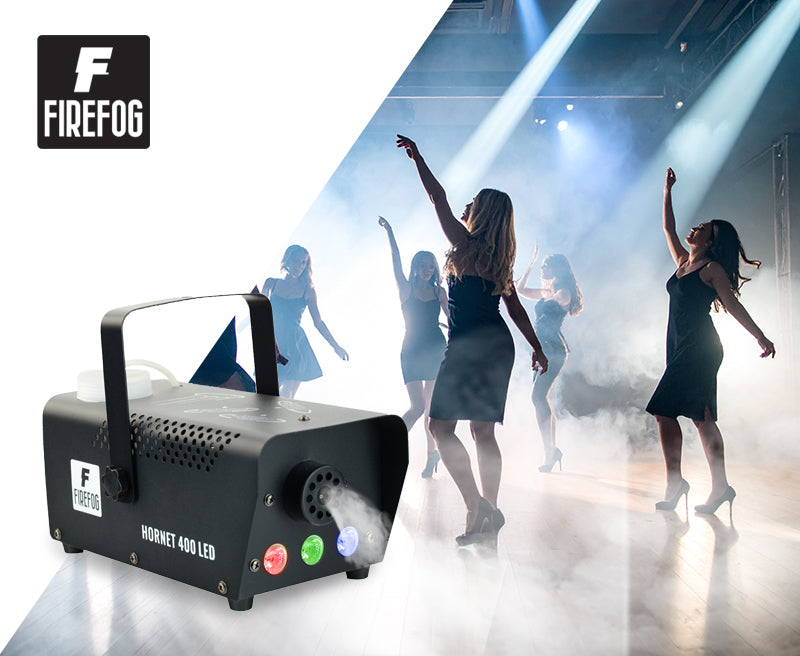 Firefog Hornet 400LED máquina de niebla de 400 W con LED y 2 mandos a distancia, negra