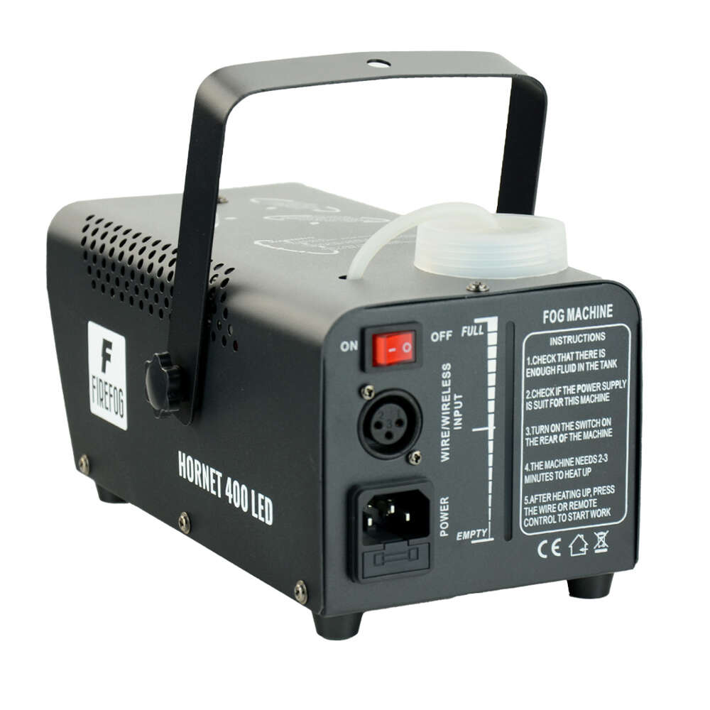 Firefog Hornet 400LED máquina de niebla de 400 W con LED y 2 mandos a distancia, negra
