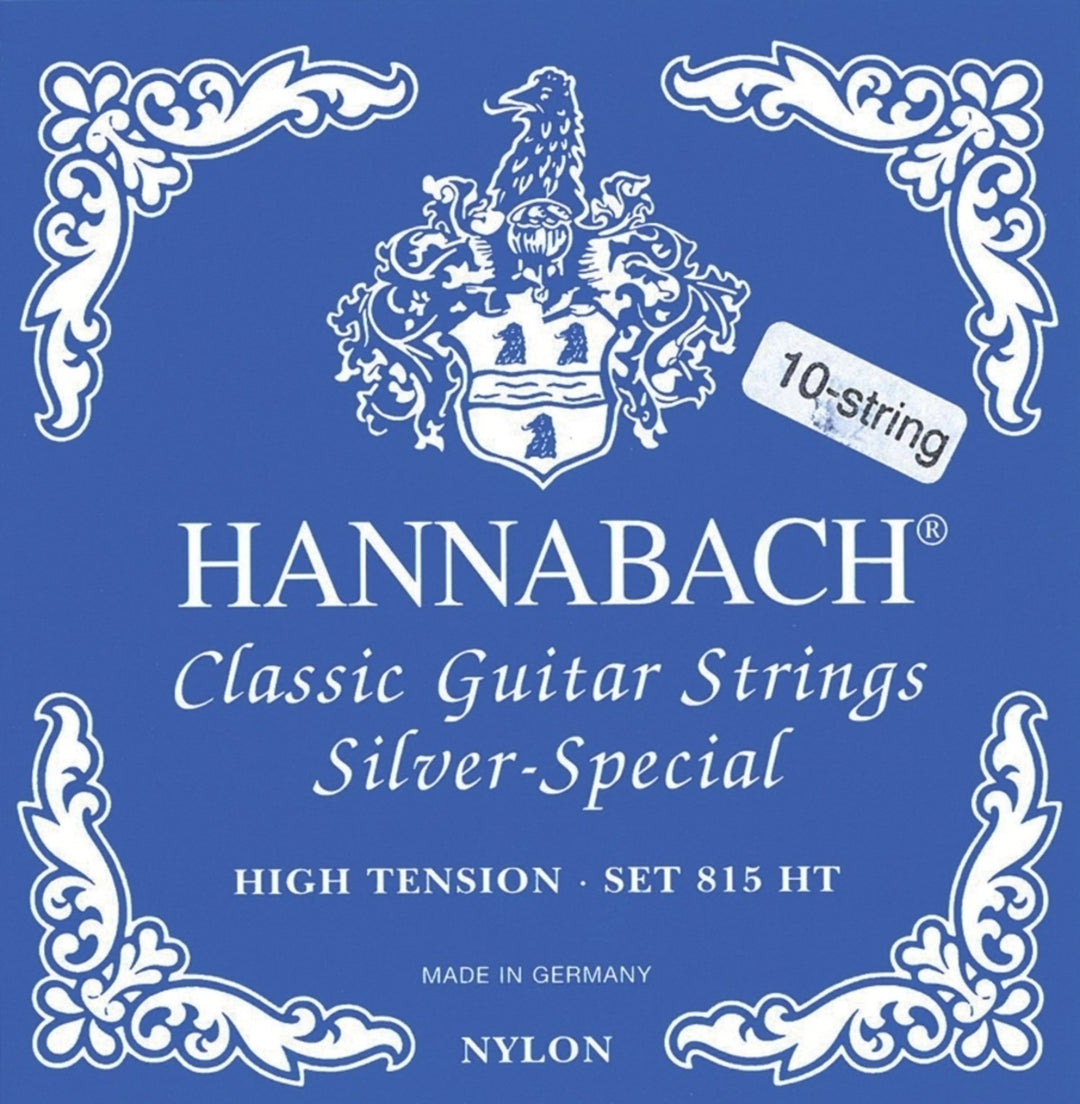 Cuerdas Hannabach para guitar clásica Serie 815 Hig Tension para guitar de 8/10 cuerdas Silver special - Juego de 8 cuerdas de alta tensión (81508ZHT)