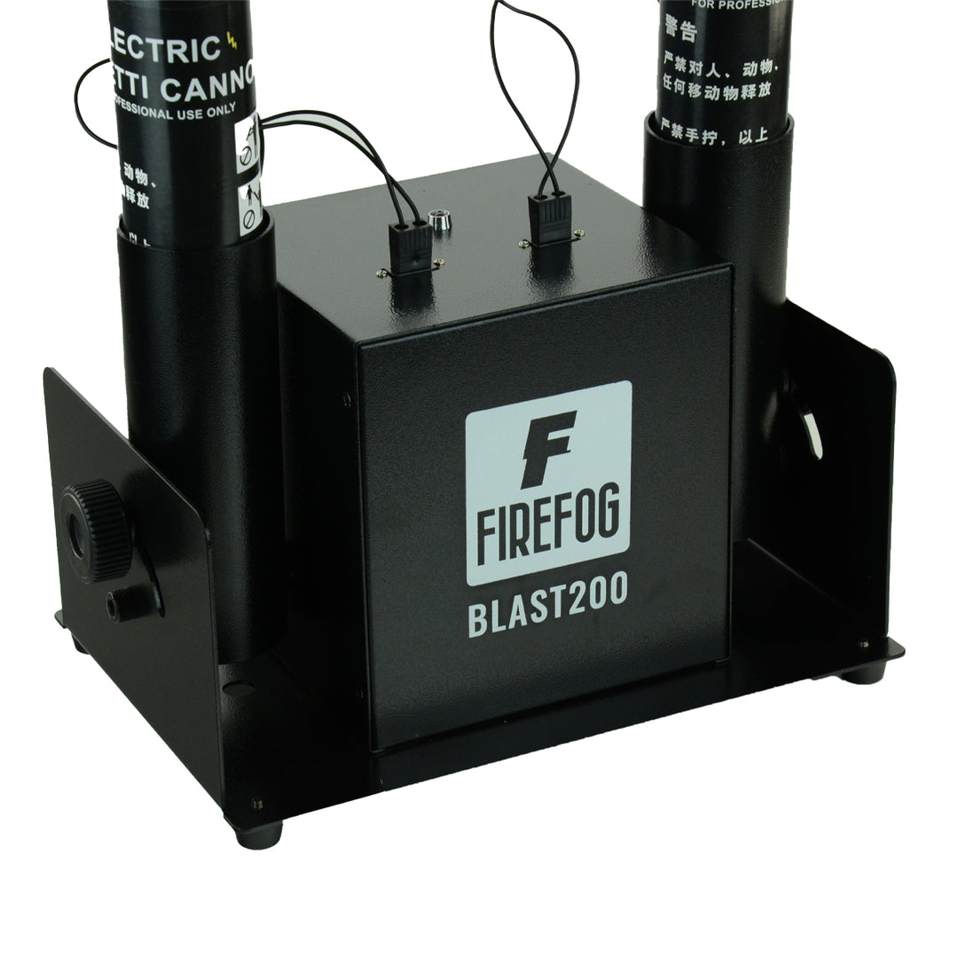 Firefog BLAST200 cañón de confeti eléctrico con dos tubos y mando a distancia