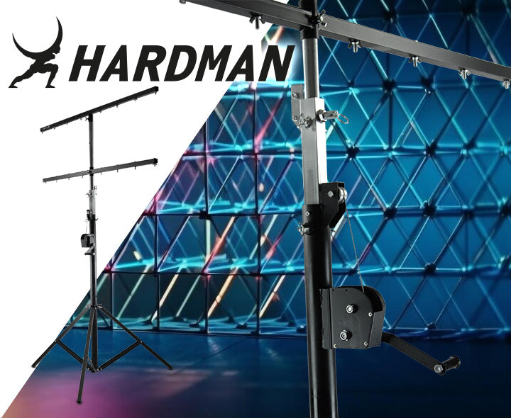Hardman LS4 wind-up soporte de iluminación con barra transversal doble, de 1,7 a 4,3 m
