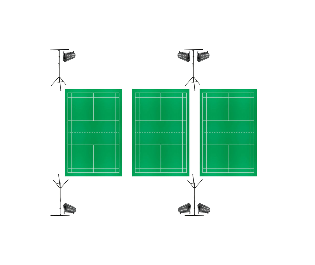 Paquete completo de Natminton para 3 pistas