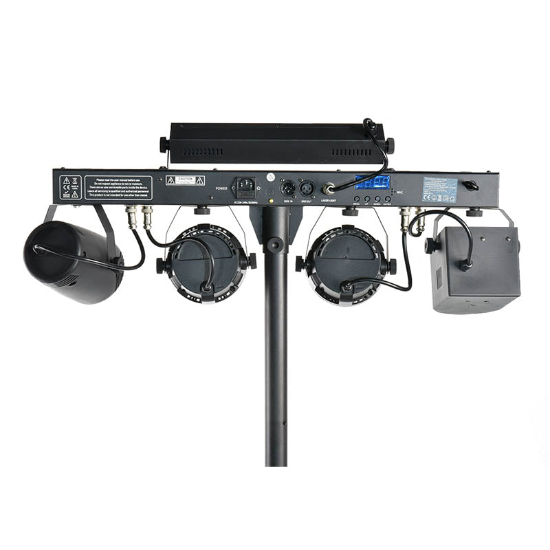 LIGHT4ME T-BAR LASER STROBE LED PAR DERBY UV IR multiefecto