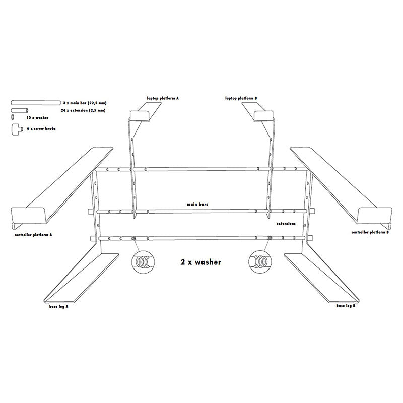 Soporte para portátil para DJ, controlador y mezclador
