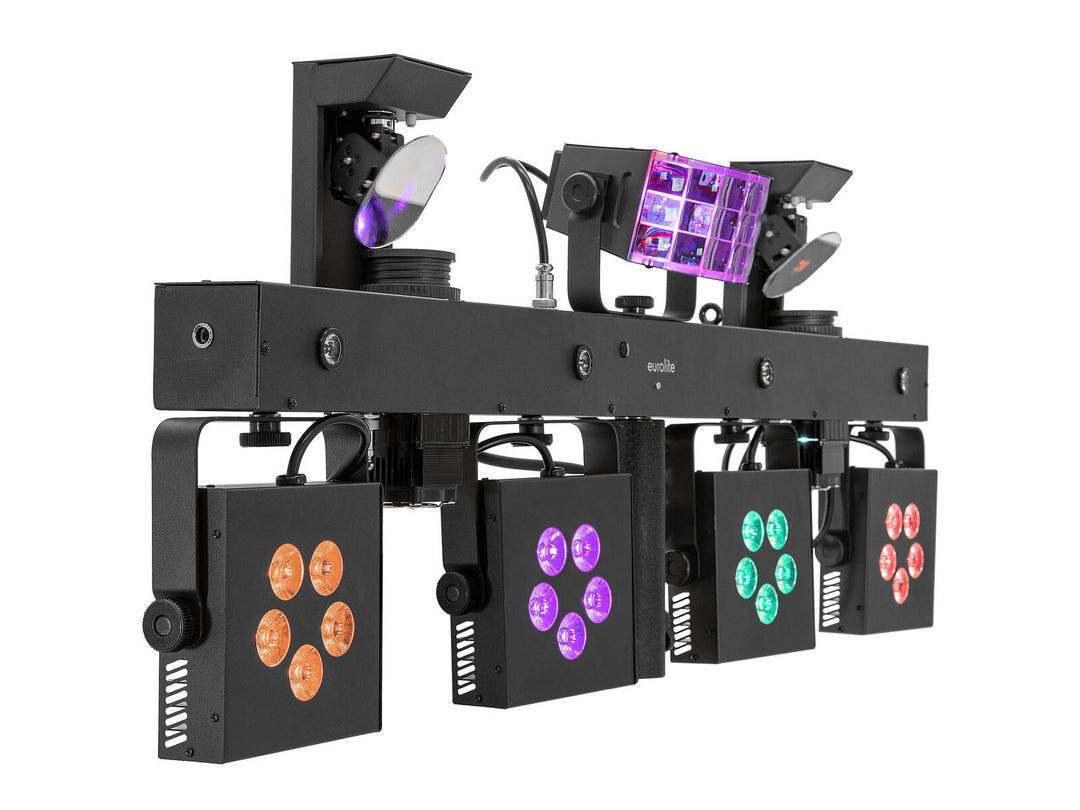 EUROLITE Set LED KLS Scan Pro Next FX Compact Light Set + soporte de altavoz BPS-3 negro